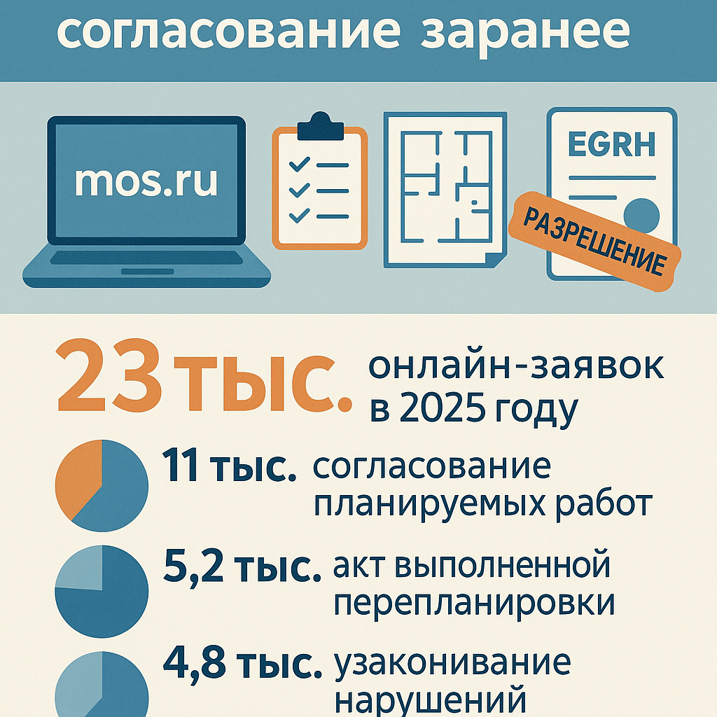 Москвичи всё чаще согласовывают перепланировку заранее Москвичи всё чаще согласовывают перепланировку заранее