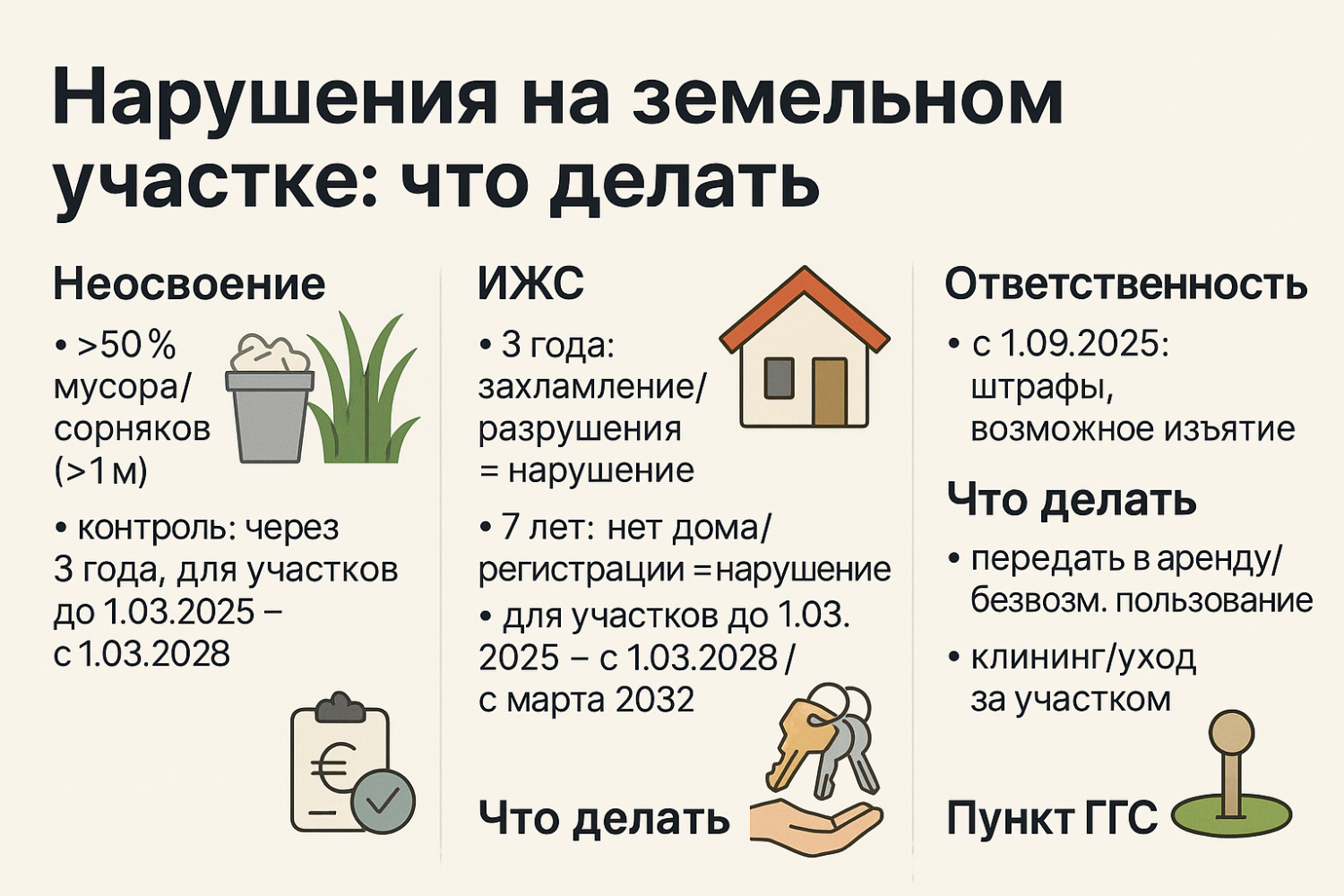 Росреестр разъяснил, как исправить нарушения на земельном участке — неосвоение, сроки и охранные зоны ГГС Росреестр разъяснил, как исправить нарушения на земельном участке — неосвоение, сроки и охранные зоны ГГС