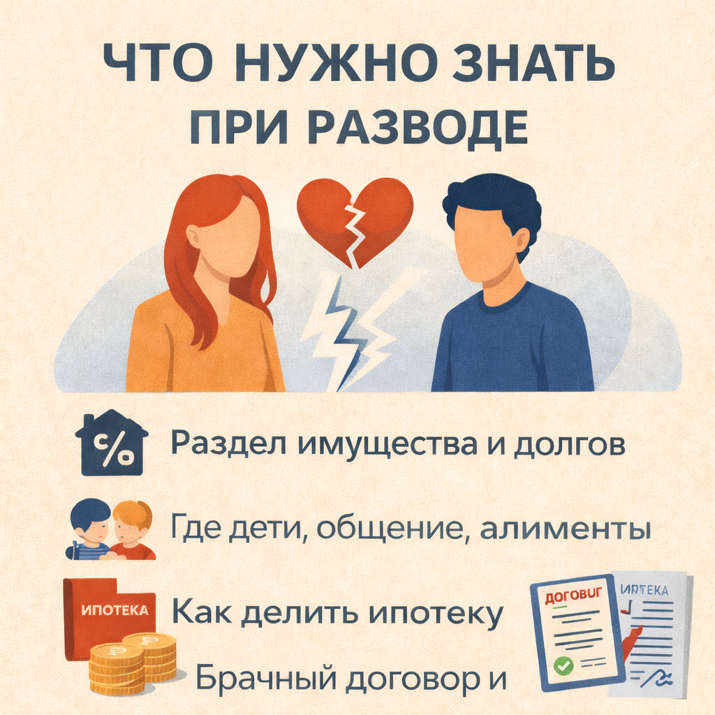 Развод: что нужно знать супругу — имущество, дети, ипотека и документы Развод: что нужно знать супругу — имущество, дети, ипотека и документы
