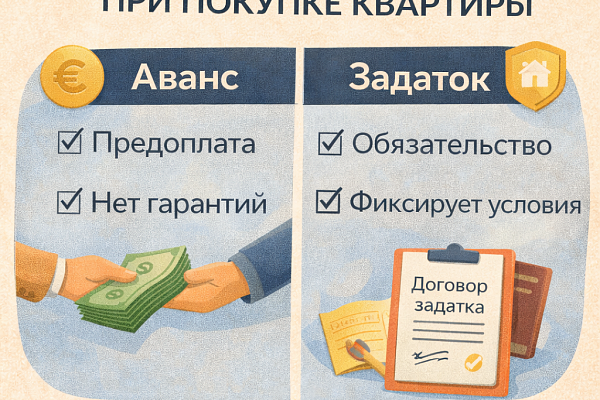 Аванс или задаток при покупке квартиры: как безопасно оформить предоплату