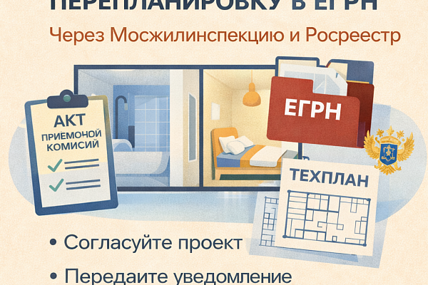 Как в Москве внести перепланировку в ЕГРН: через Мосжилинспекцию и Росреестр